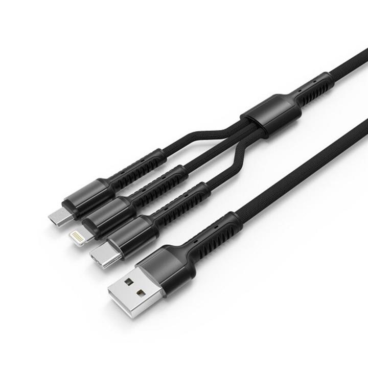 کابل شارژر 3 سر (Android - Iphone - Type C) برند LDNIO اصل رنگ مشکی
